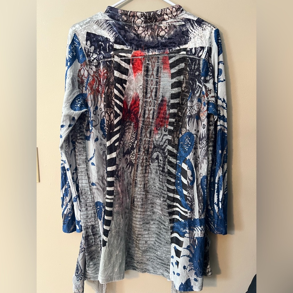 Adore sz M open cascade jacket patchwork print, v… - image 2